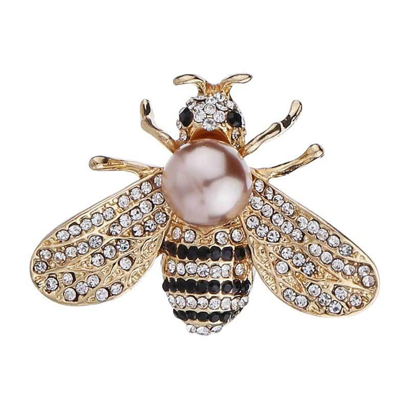 Pearl & Crystal Bee Brooch