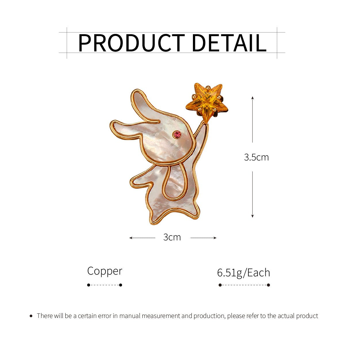 Rabbit Star Brooch