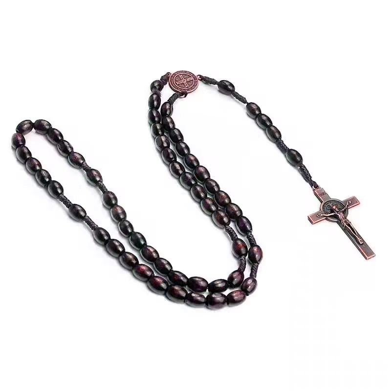 Vintage Wooden Catholic Pendant