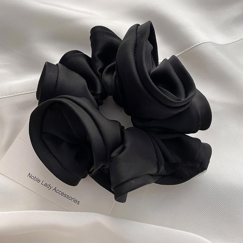 Chiffon Floral Solid Color Large Scrunchie