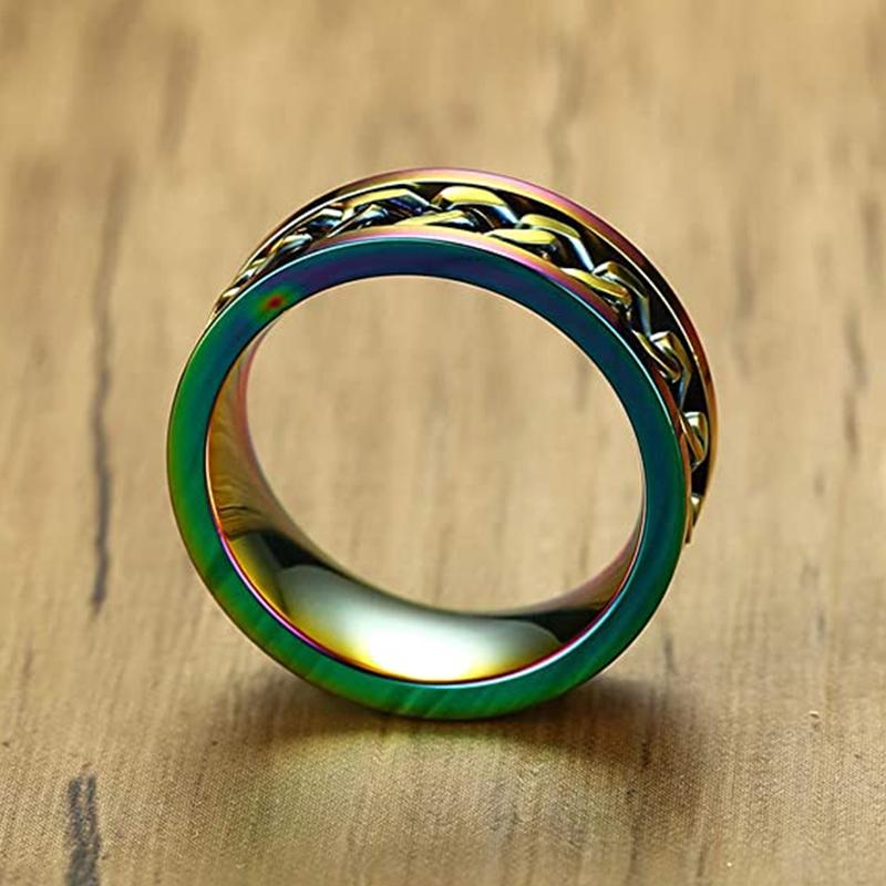 Rotary Shape Electroplate Tri-Color Ring