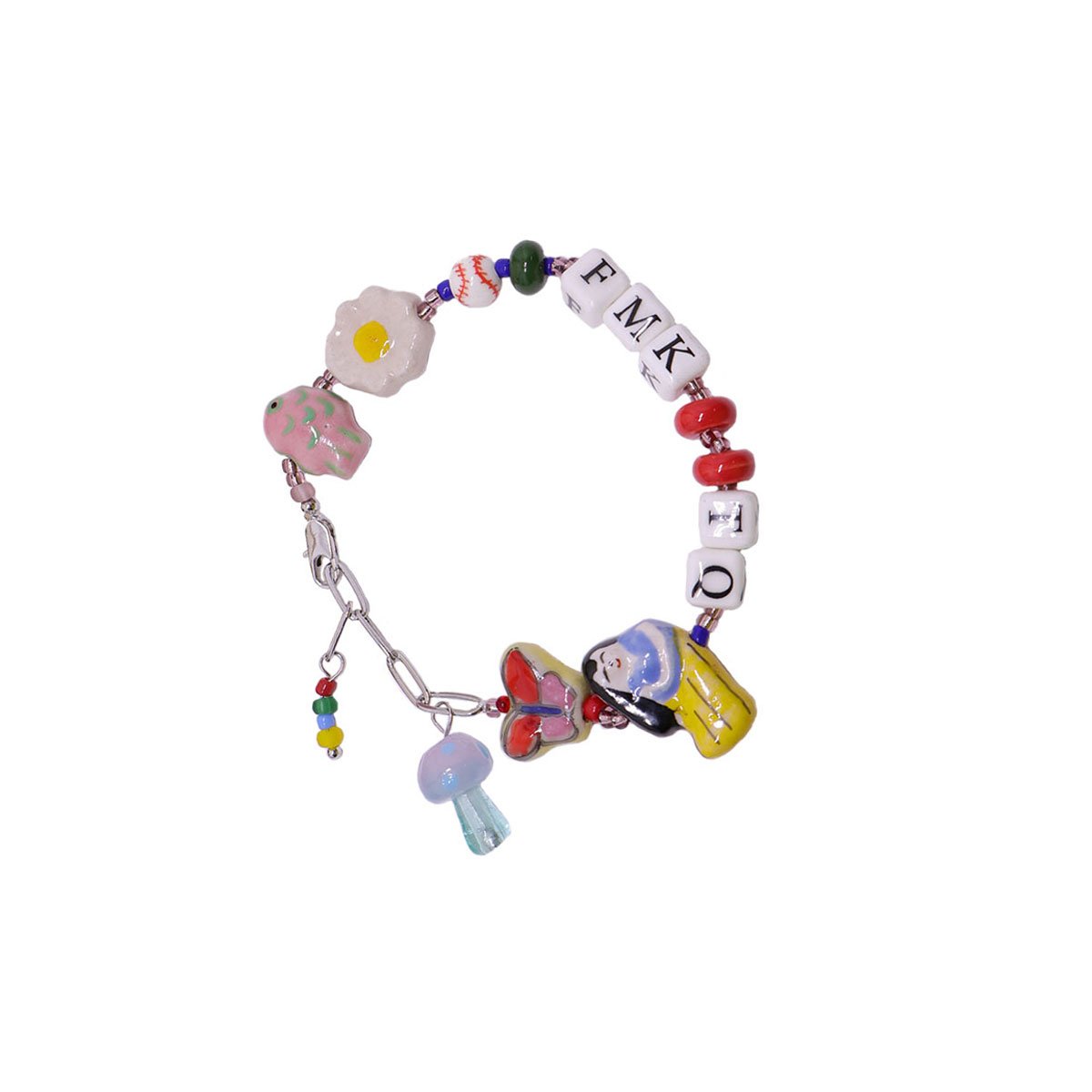 Handmade Ceramic Bead Charm Bracelets