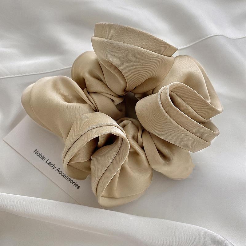 Chiffon Floral Solid Color Large Scrunchie