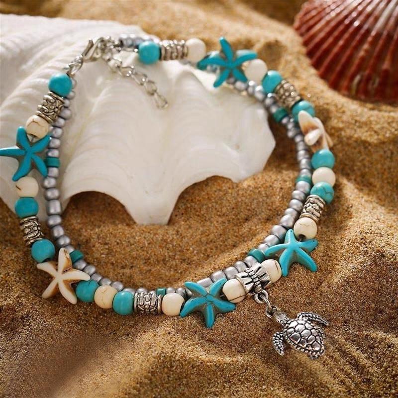Bohemian Turquoise Rope Anklet