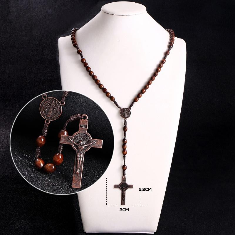 Vintage Wooden Catholic Pendant