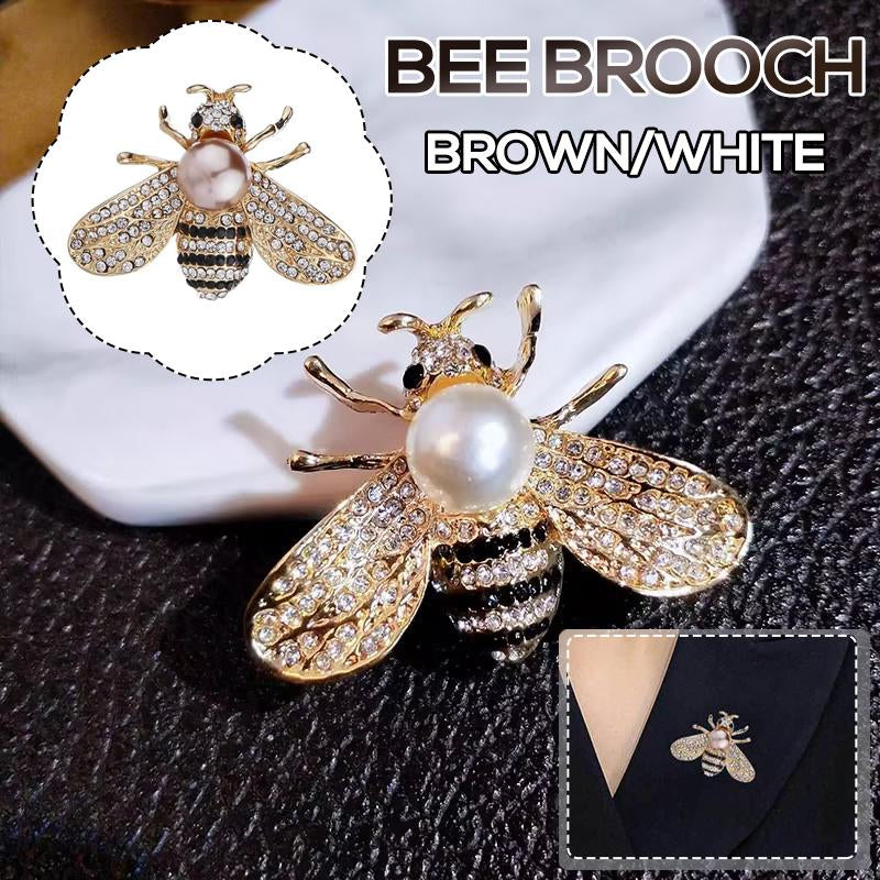 Pearl & Crystal Bee Brooch