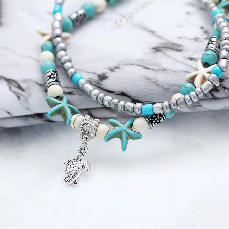 Bohemian Turquoise Rope Anklet