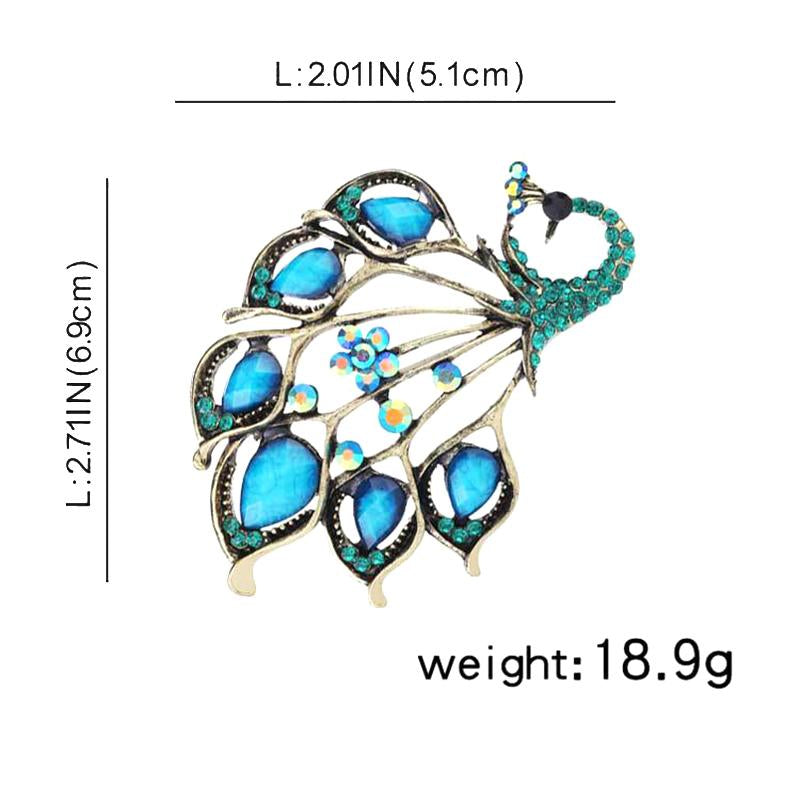 Vintage Luxurious Peacock Sapphire Brooch