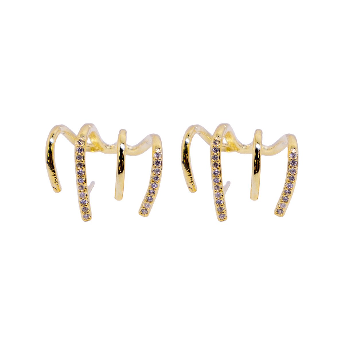 Twist Zircon Hoop Earrings