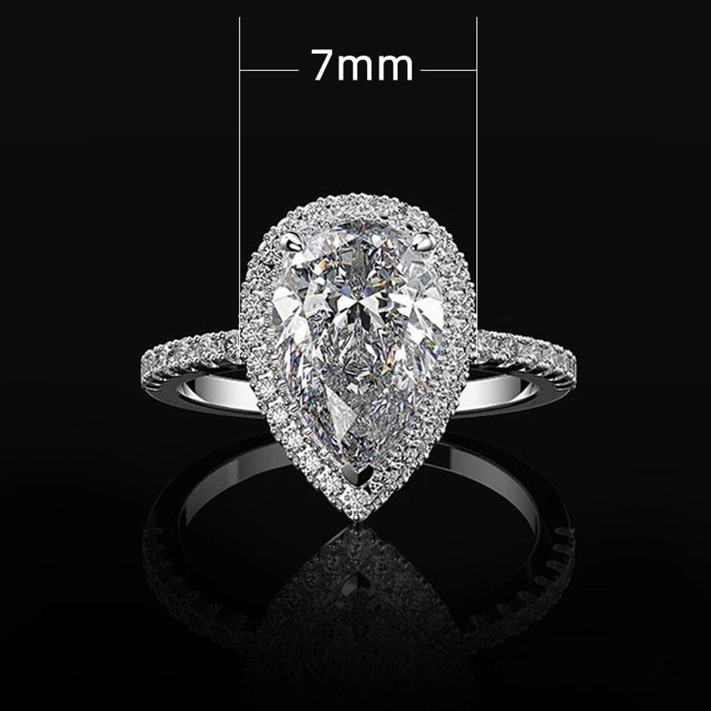 Pear-Shaped Zircon Engagement Ring