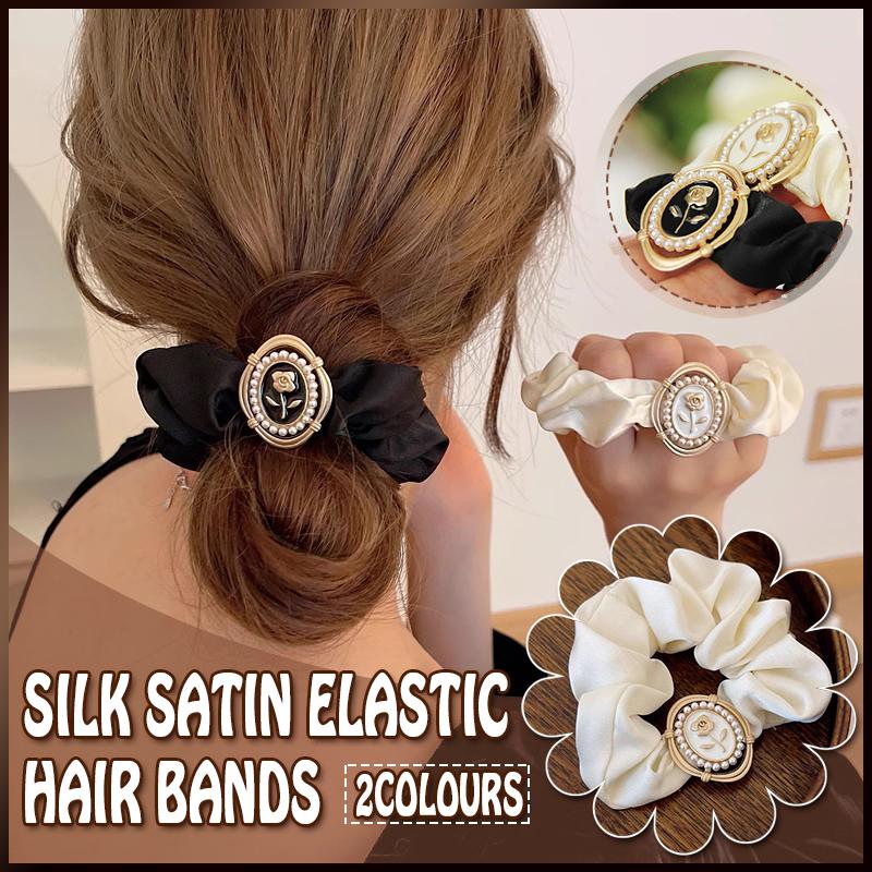 Chiffon Vintage Embossed Flower Scrunchie