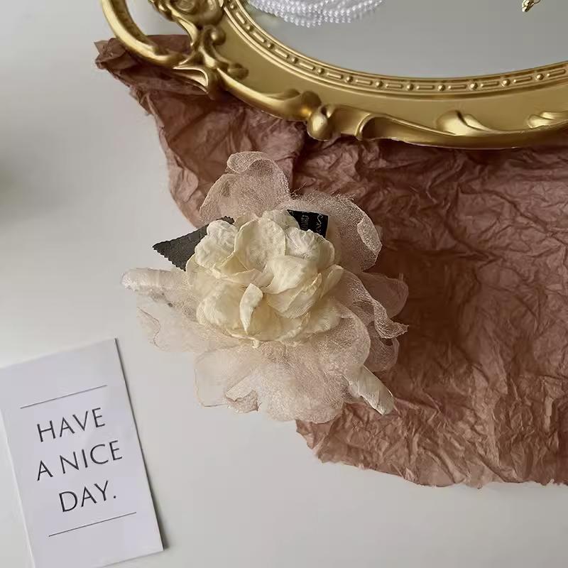 Tulle Flower Hair Claw Clips
