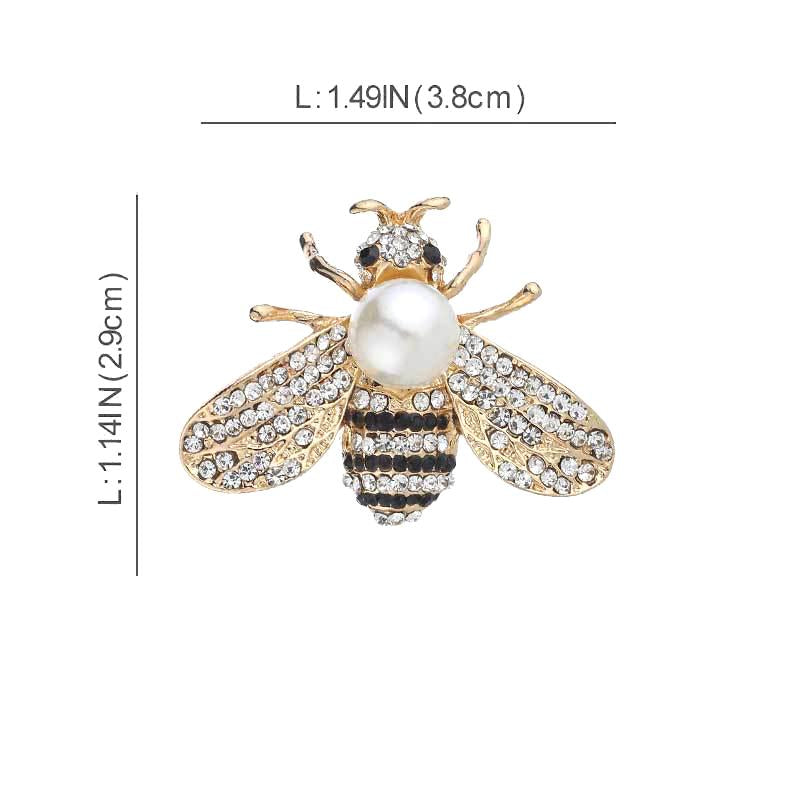 Pearl & Crystal Bee Brooch