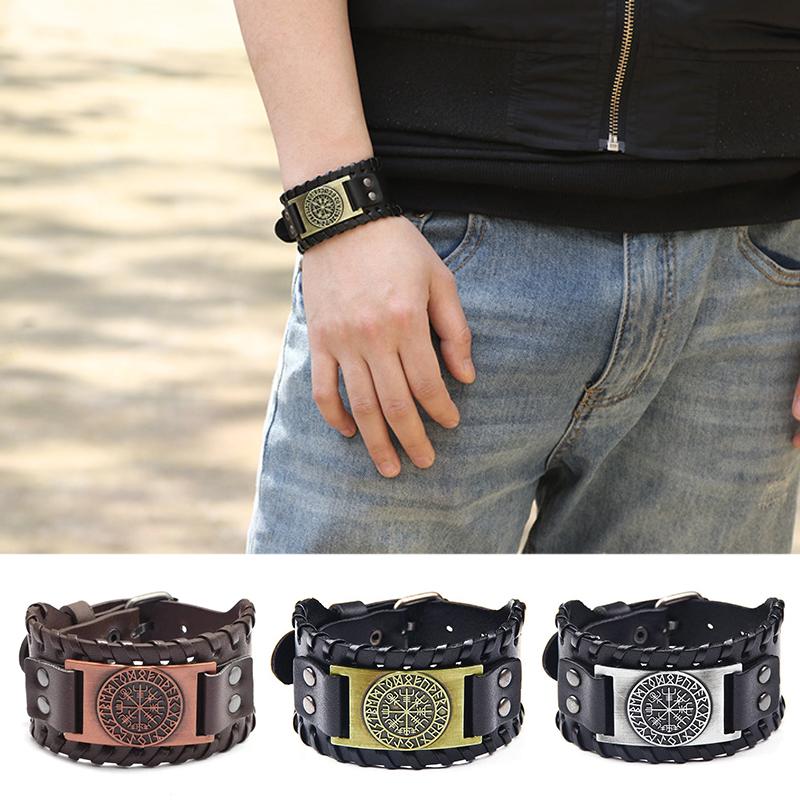 Men's Pirate Amulet Leather Bracelet