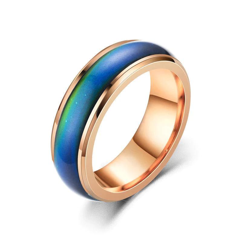 Multi-Hued Stainless Steel Unisex Ring