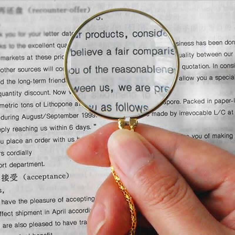 Single Piece Magnifying Glass Pendant Necklace