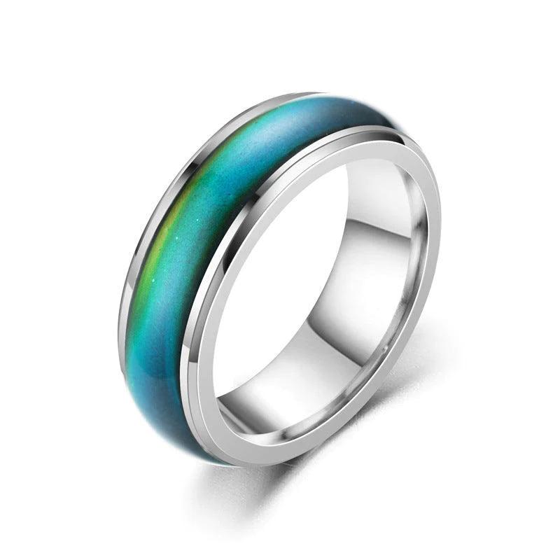 Multi-Hued Stainless Steel Unisex Ring