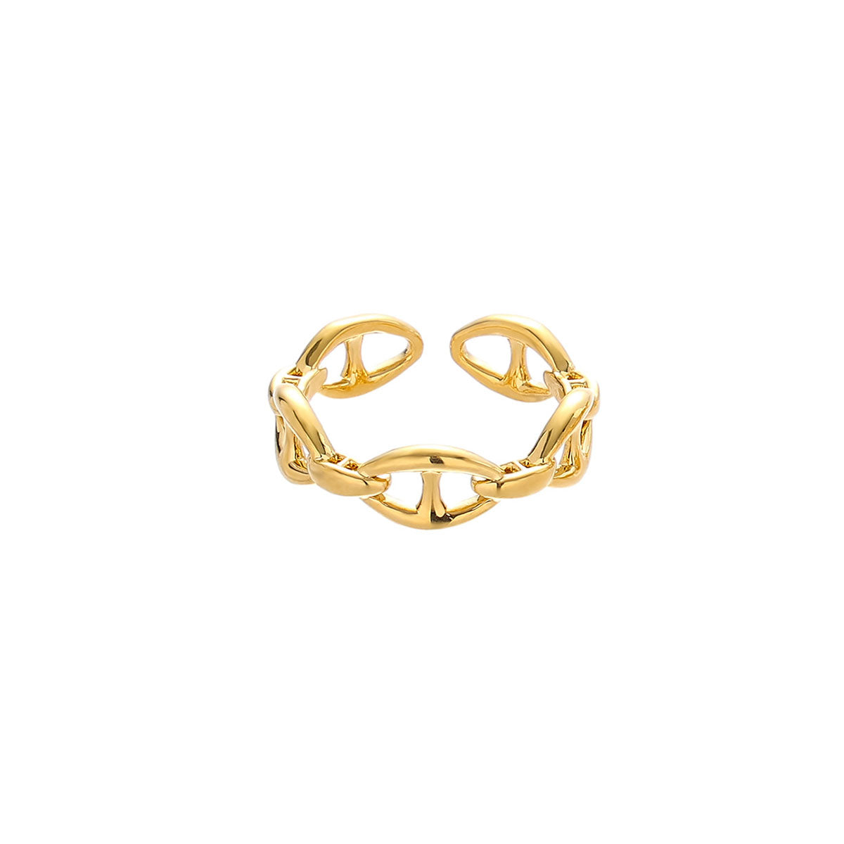 Stylish Gold Wave Ring with Modern Design