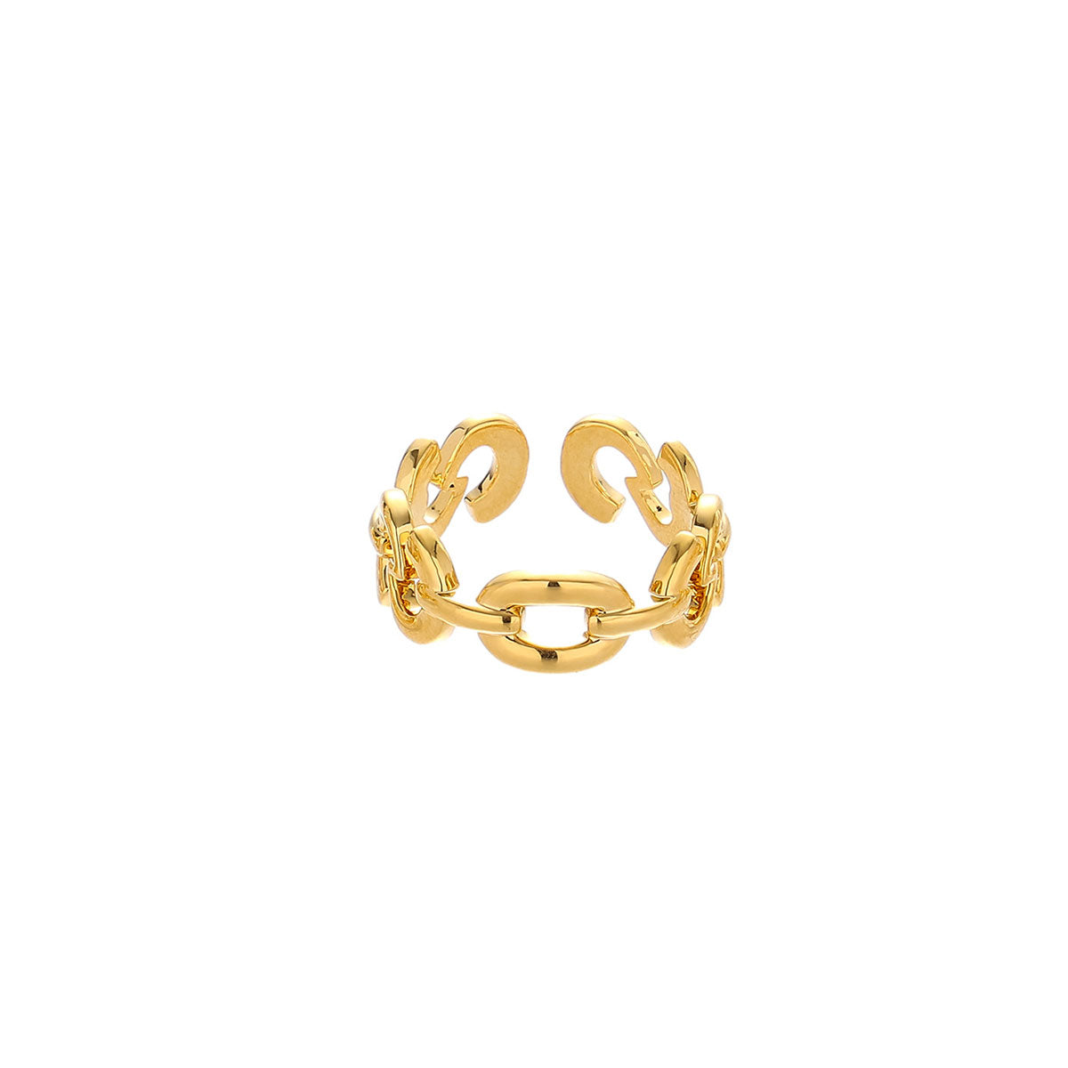 Stylish Gold Wave Ring with Modern Design