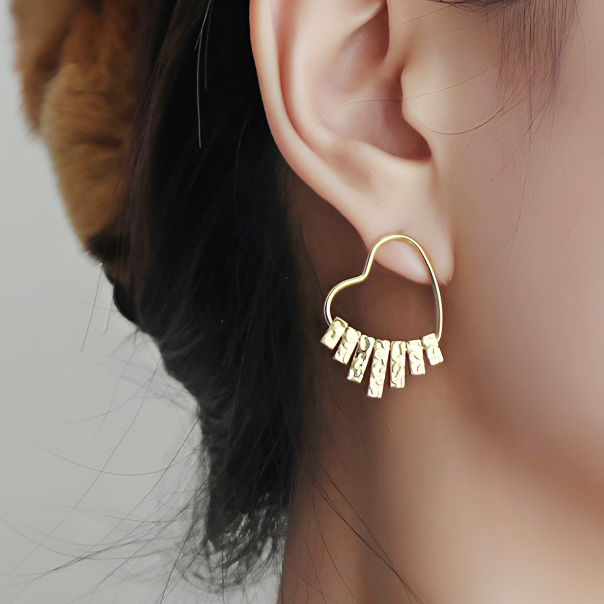 Golden Fringe Hoop Earrings