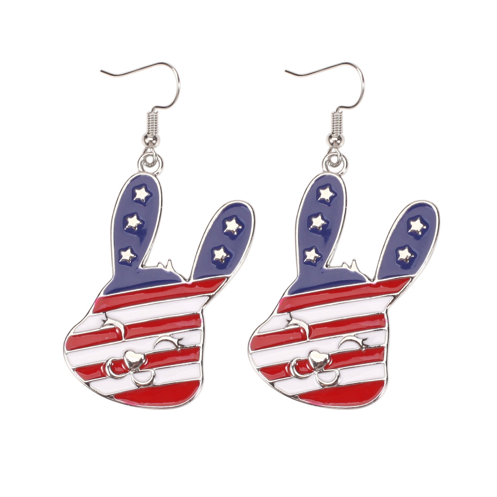 Easter Blue Alloy Bunny Earrings