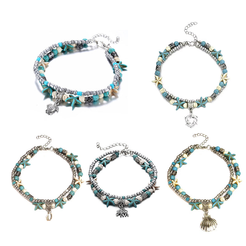 Bohemian Turquoise Rope Anklet