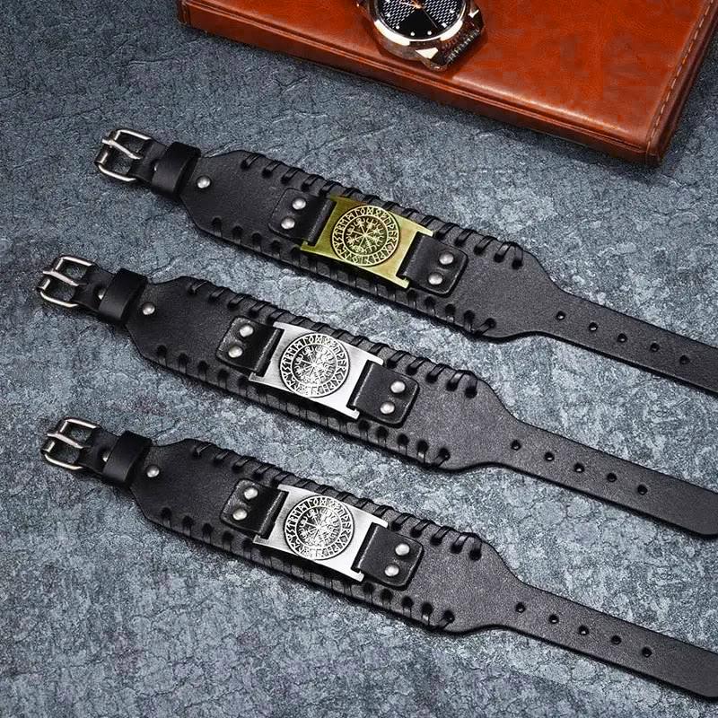 Men's Pirate Amulet Leather Bracelet