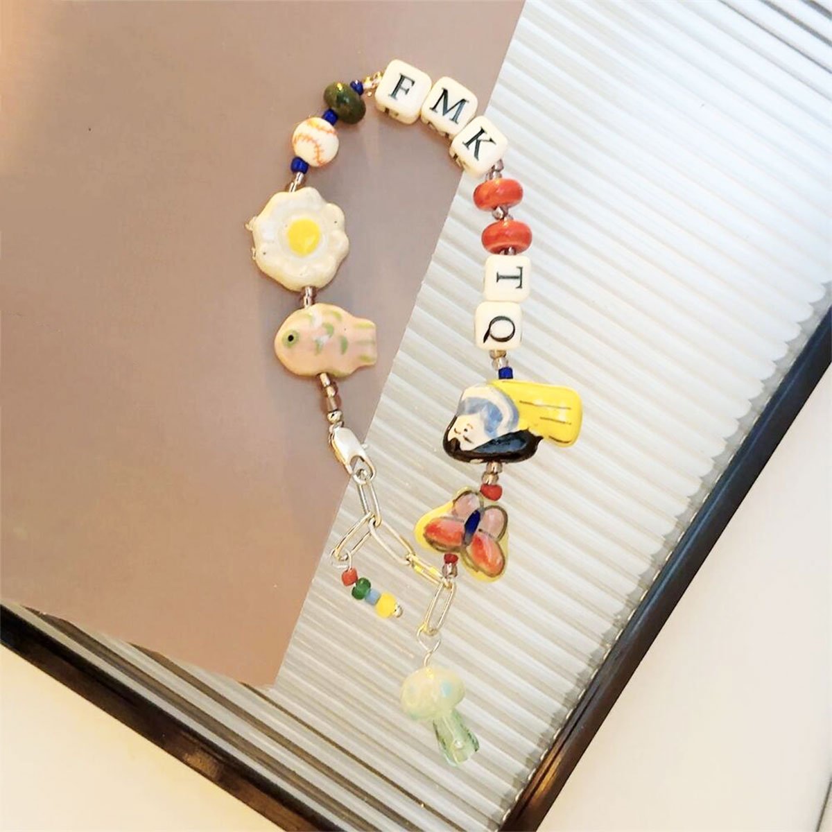 Handmade Ceramic Bead Charm Bracelets