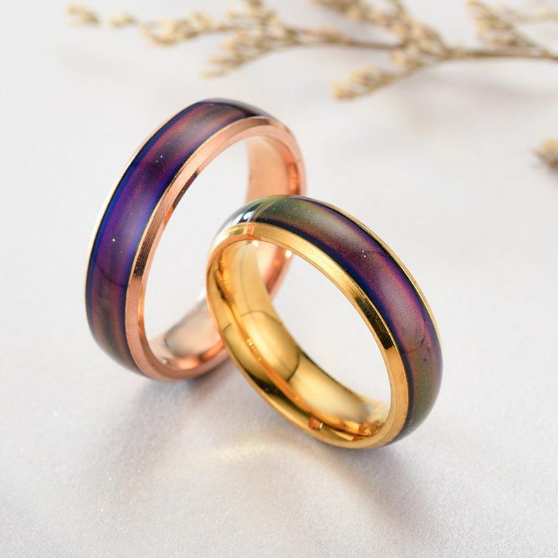 Multi-Hued Stainless Steel Unisex Ring