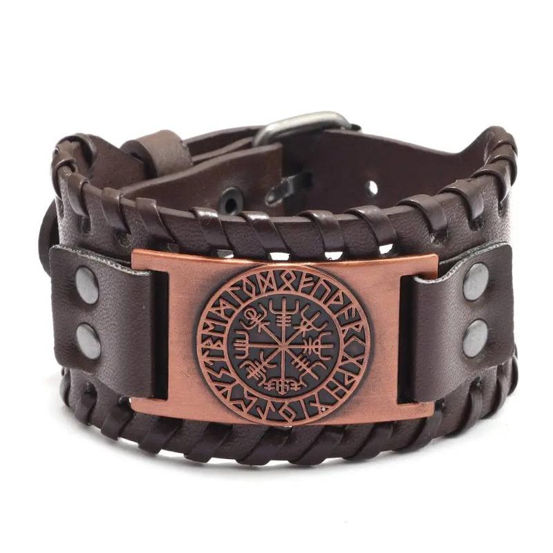 Men's Pirate Amulet Leather Bracelet