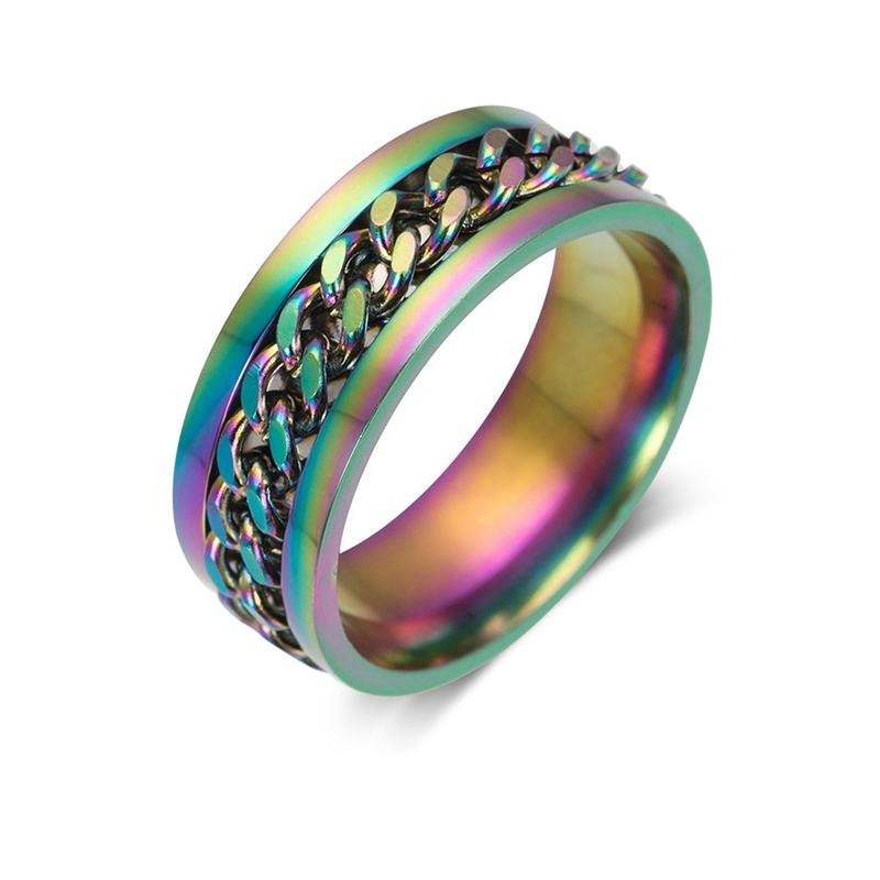 Rotary Shape Electroplate Tri-Color Ring