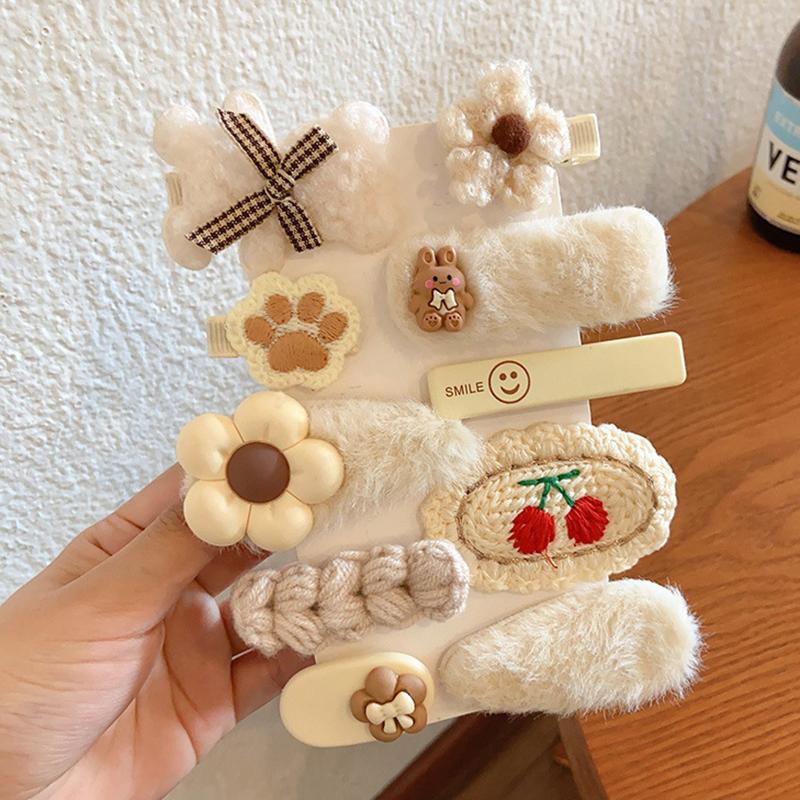 Adorable Fuzzy Hair Clip Set