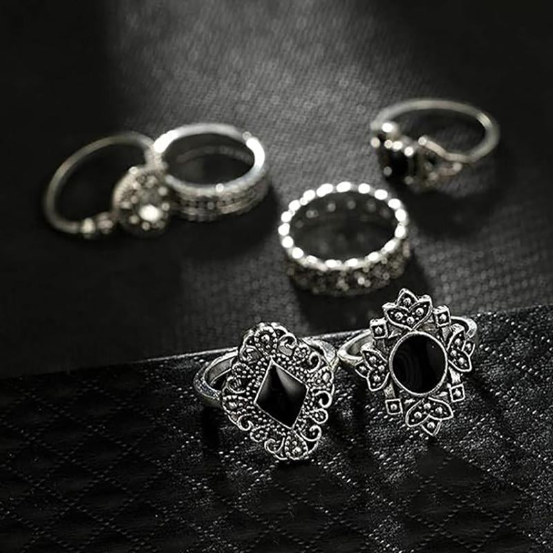 Bohemian Vintage-Inspired Ring Set