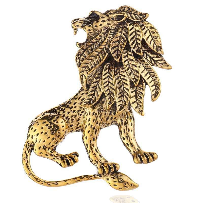 Gold Plated Lion King Brooch