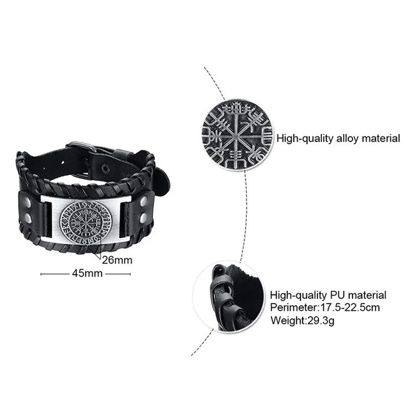 Men's Pirate Amulet Leather Bracelet