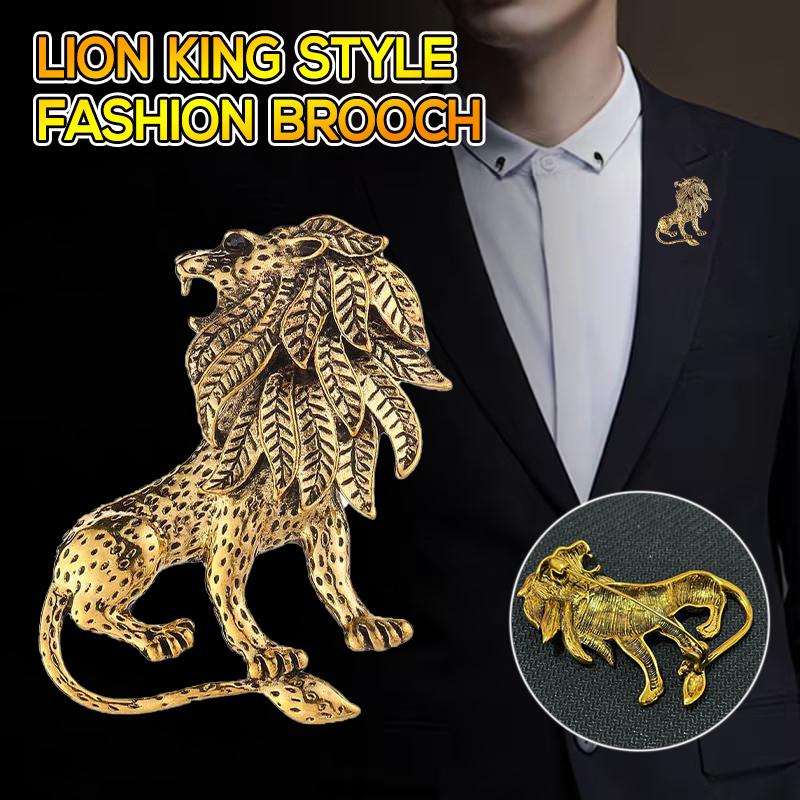 Gold Plated Lion King Brooch