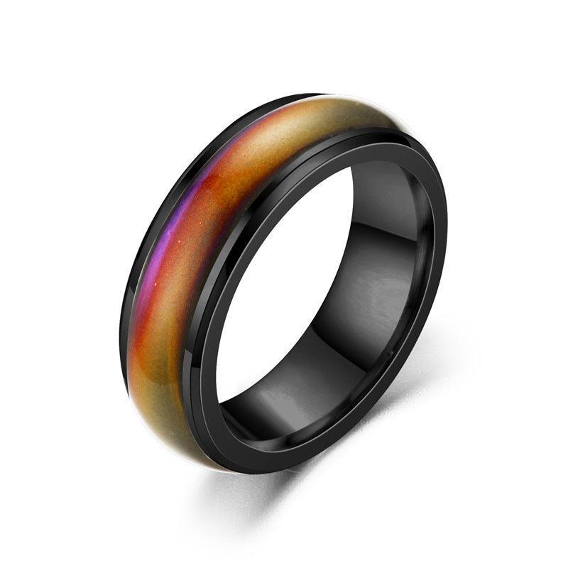 Multi-Hued Stainless Steel Unisex Ring