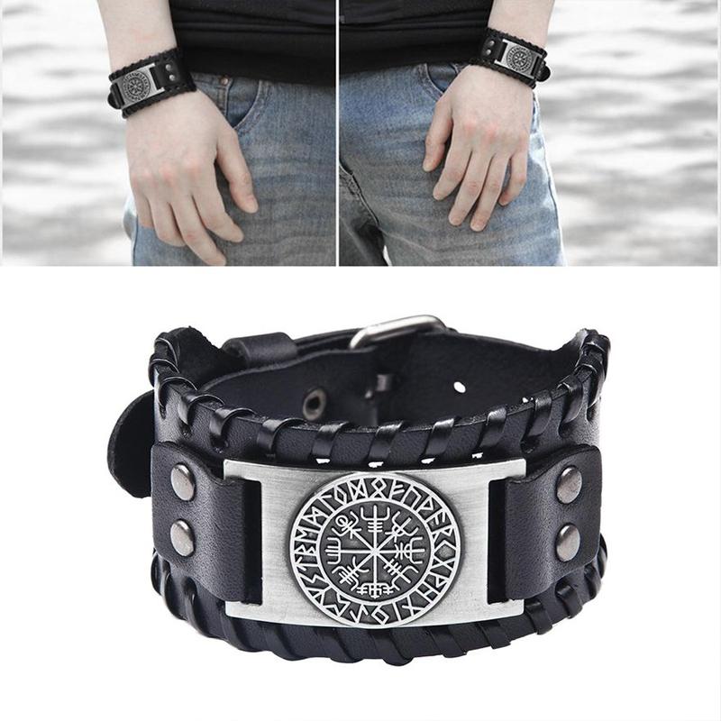 Men's Pirate Amulet Leather Bracelet