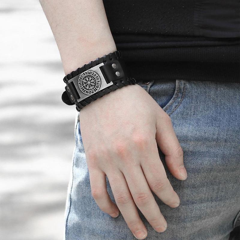 Men's Pirate Amulet Leather Bracelet