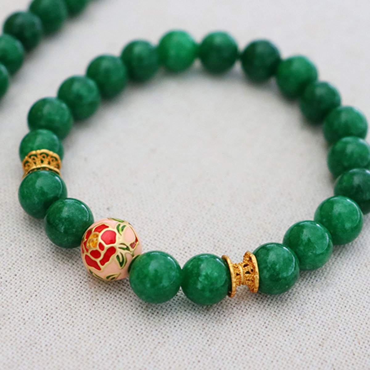 Natural Stones Green Beaded Bracelet