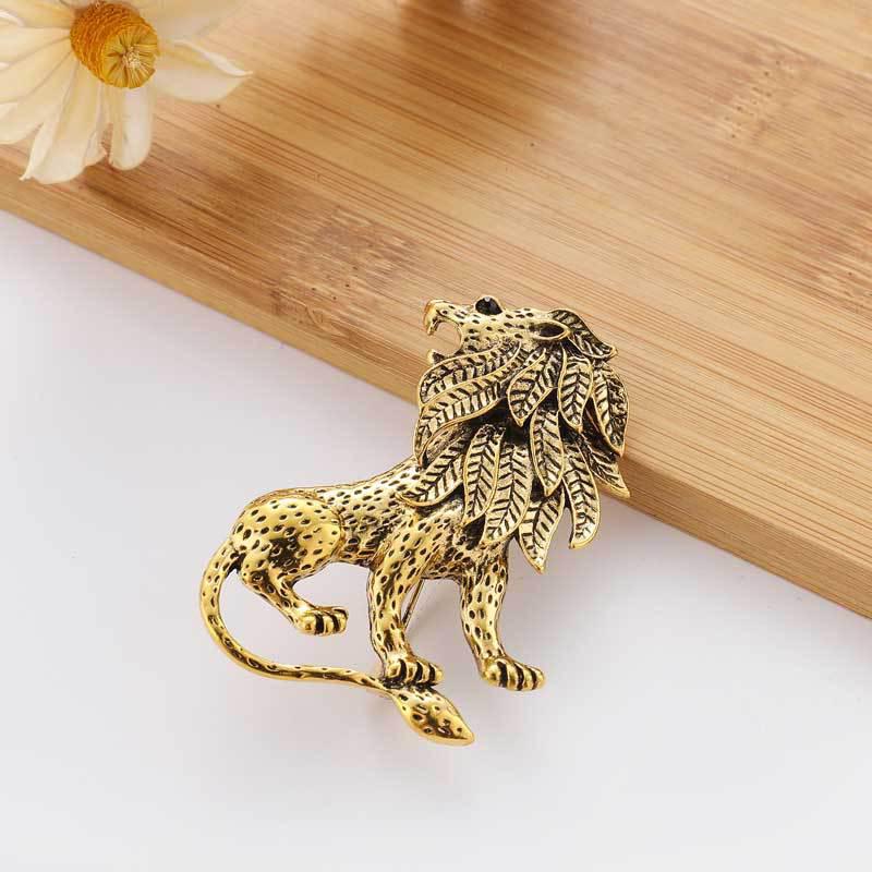 Gold Plated Lion King Brooch
