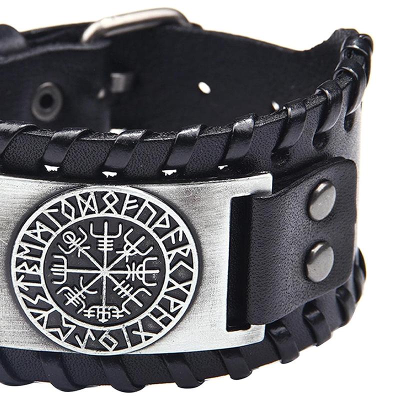 Men's Pirate Amulet Leather Bracelet