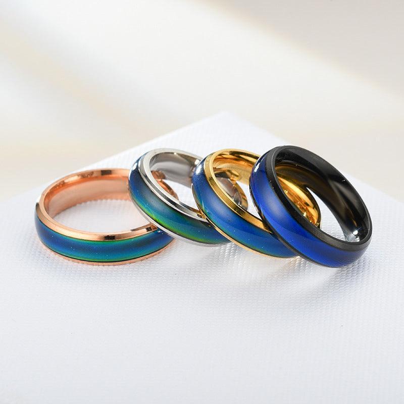 Multi-Hued Stainless Steel Unisex Ring