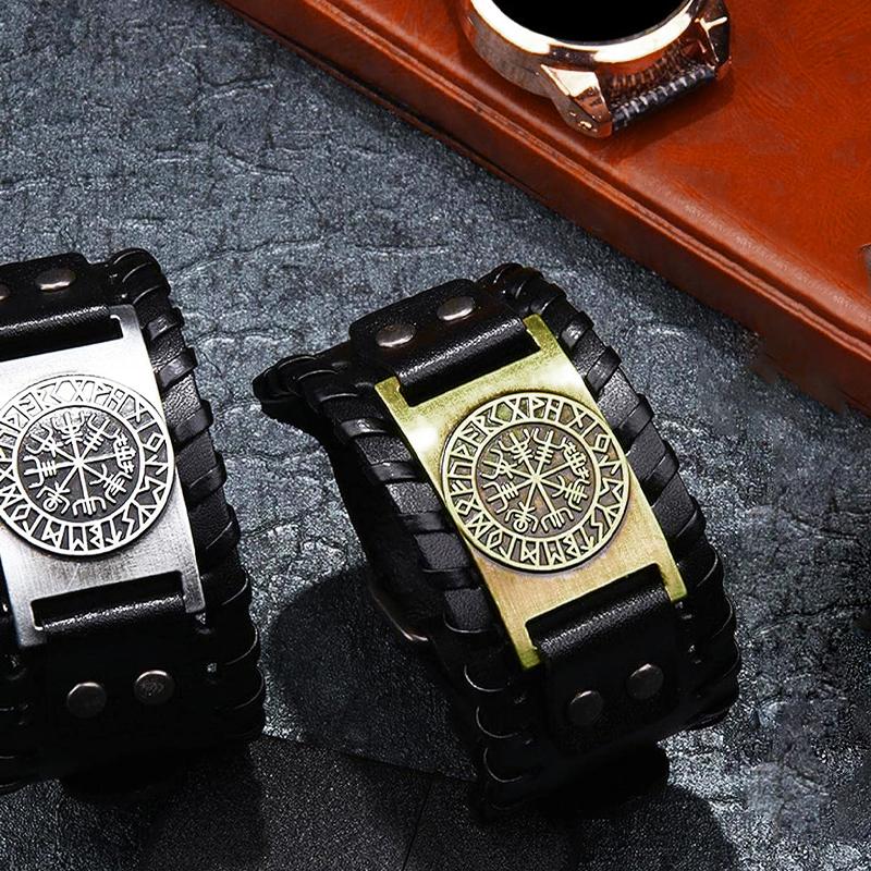 Men's Pirate Amulet Leather Bracelet