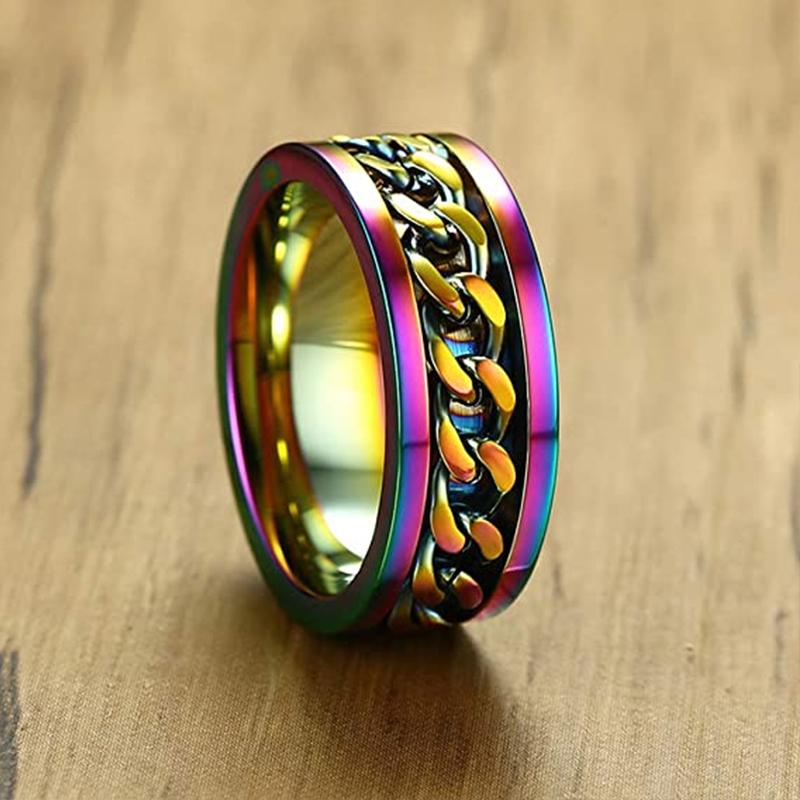 Rotary Shape Electroplate Tri-Color Ring