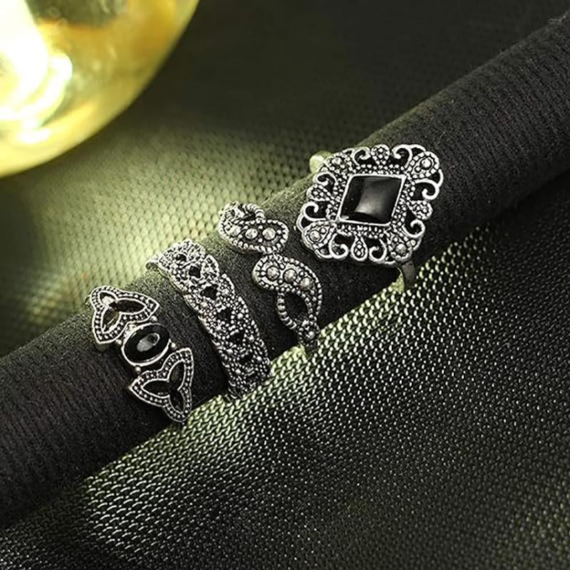 Bohemian Vintage-Inspired Ring Set