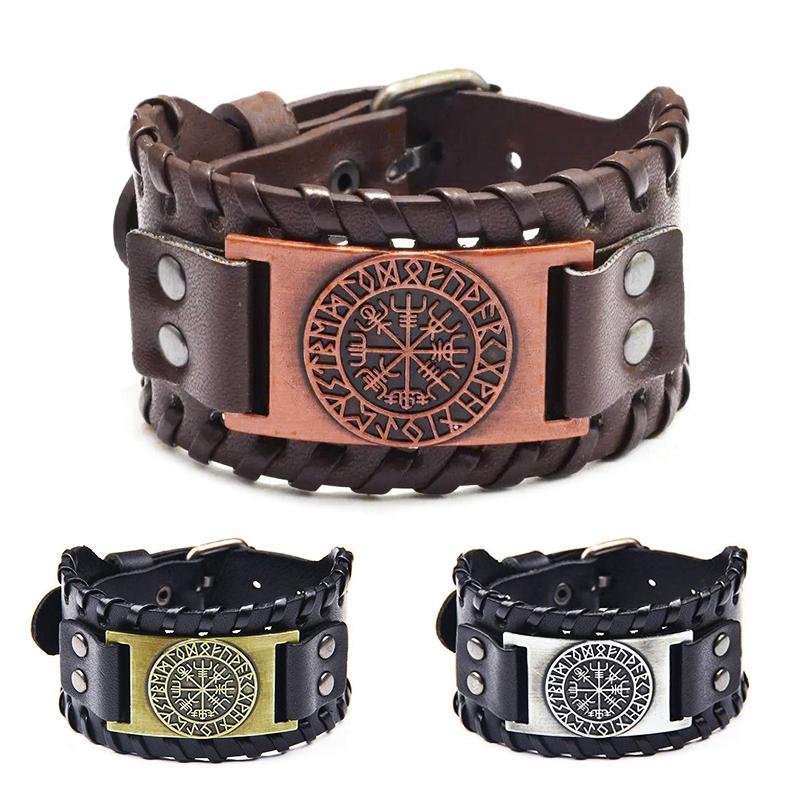 Men's Pirate Amulet Leather Bracelet