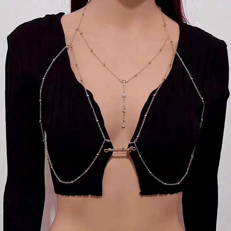 Sexy Imitation Diamond Chest Chain