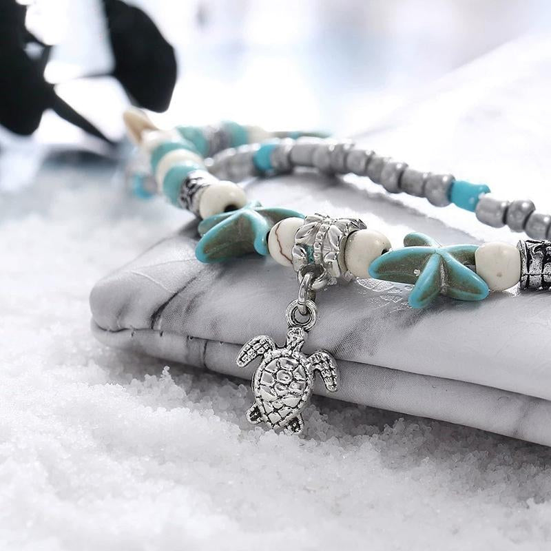 Bohemian Turquoise Rope Anklet